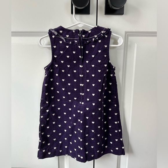 Hartstrings Purple White Corduroy Heart Pocket Shift Dress (Size 3T) - Picture 4 of 5
